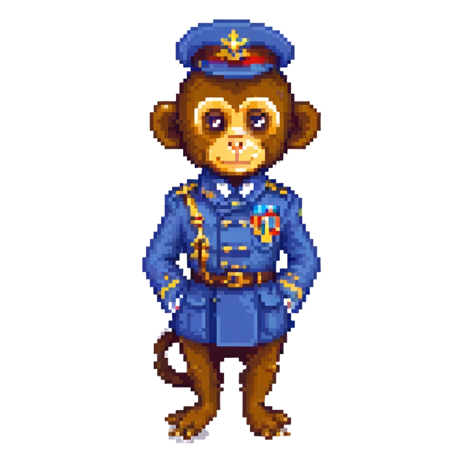 A monkey wearing a Krasnoye & Beloye uniform sticker
