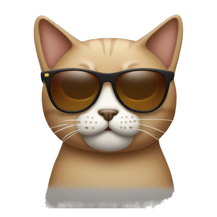 cat with brown sunglasses  sticker