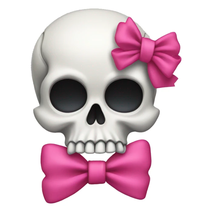 skull with a pink bow on its head sticker