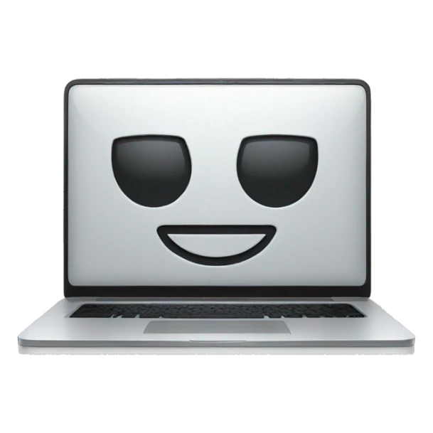 A laptop with a smiley face sticker