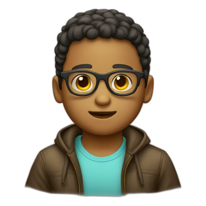 niño con lentes pelo lacio  sticker