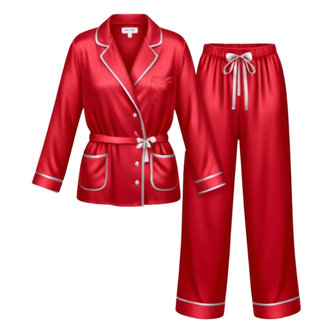 Pijama de satin color cherry sticker