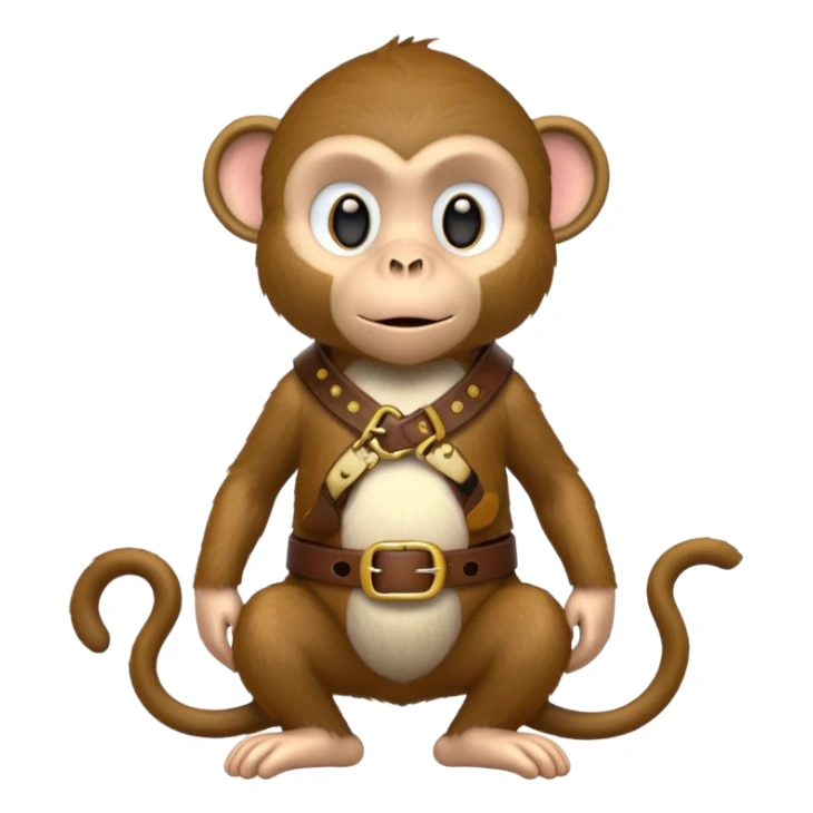 Monkey with a belt sticker