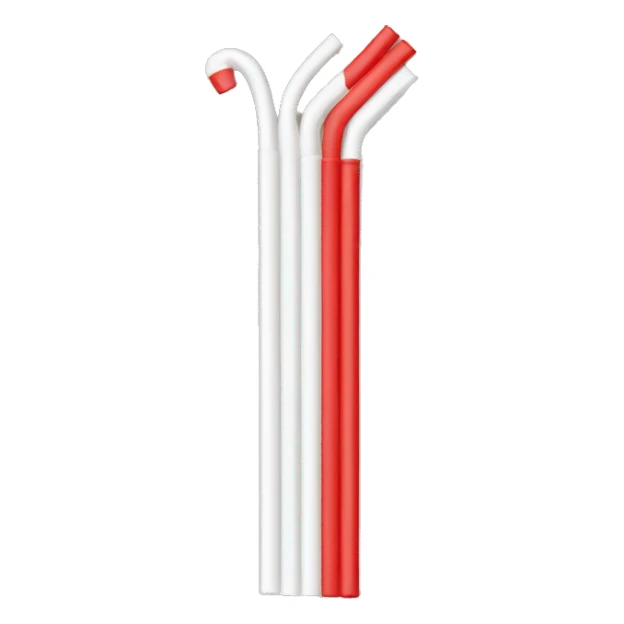 one plastic straw red and white sticker