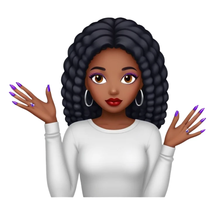 black girl with nails  sticker