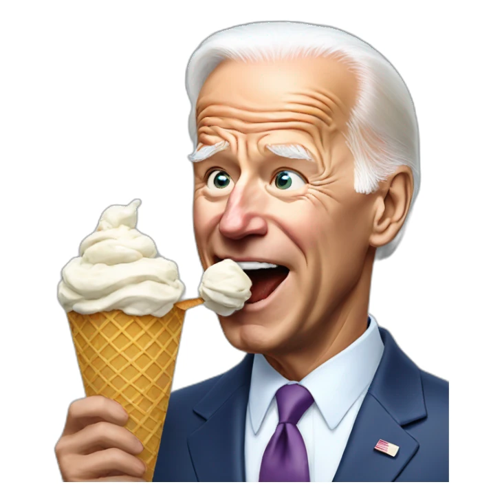 Joe biden eating ice cream sticker