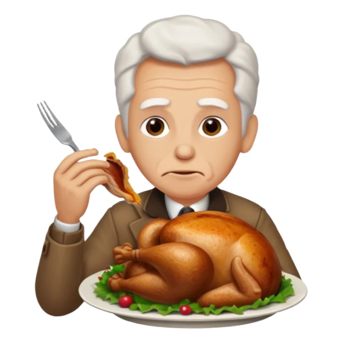 Abraham eating turkey sticker