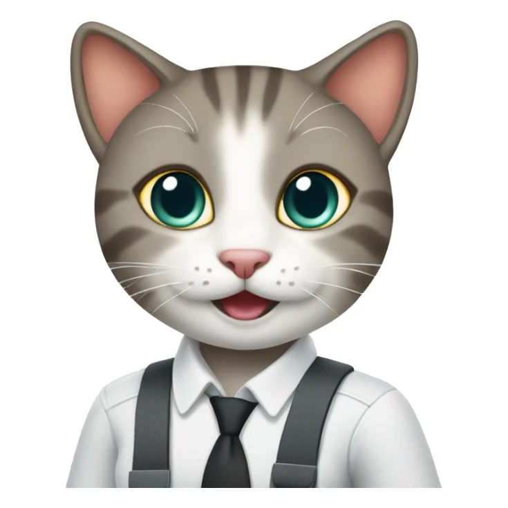  female cat getting a promotion at work sticker