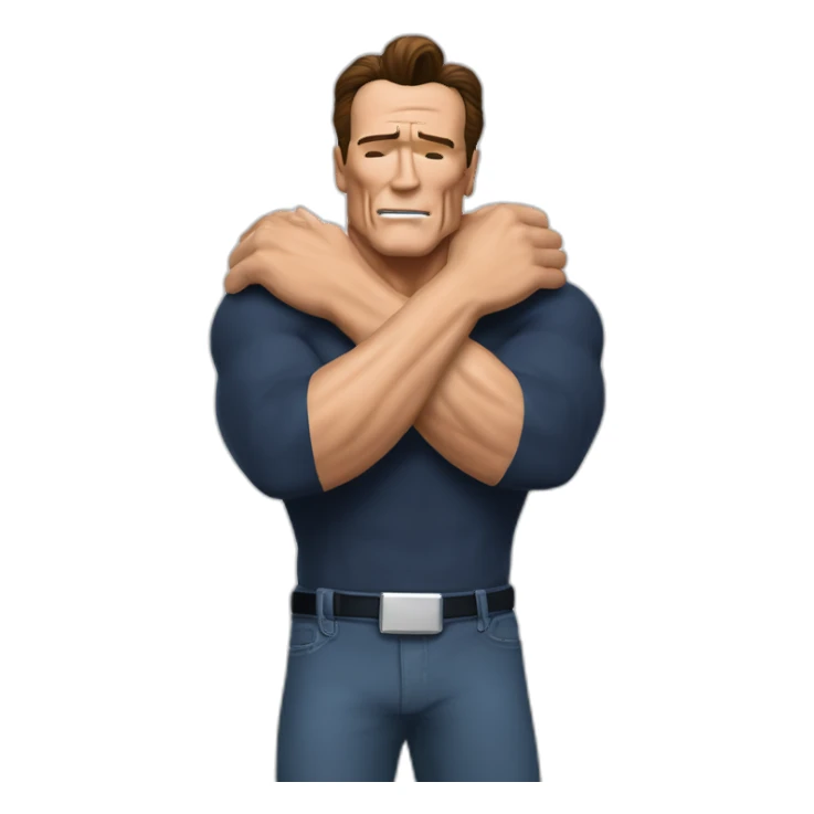 arnold schwarzenegger hugging t-1000 sticker