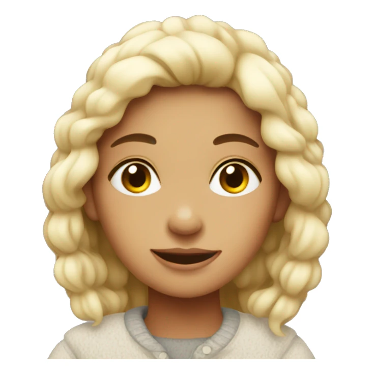 a cosy looking girl sticker