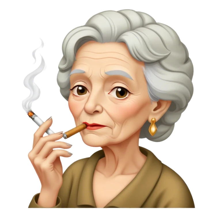 Old lady smoking a joint sticker