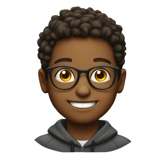 smiling boy with glasses portrait sticker