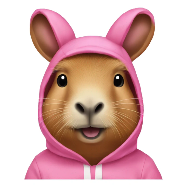Capybara in a pink bunny costume  sticker