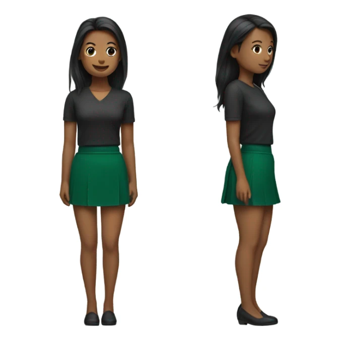 Dark Green mini skirt isolated sticker