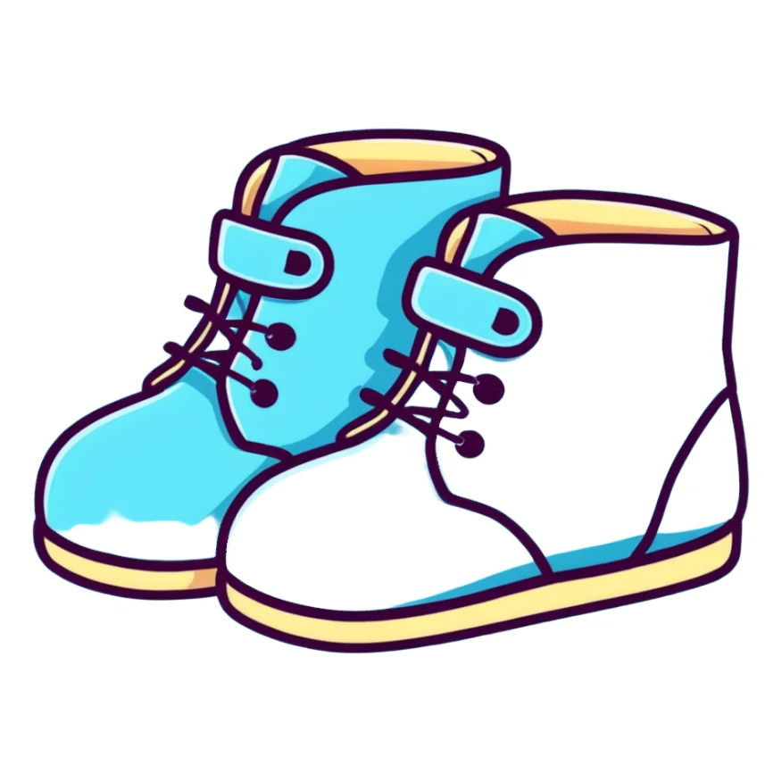 pastel blue baby boots sticker