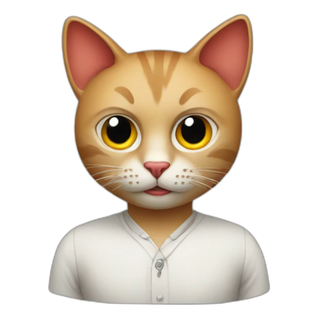 Cat programmer with devil face sticker