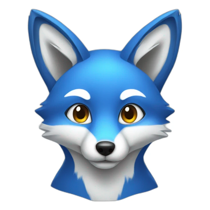 blue colored fox sticker