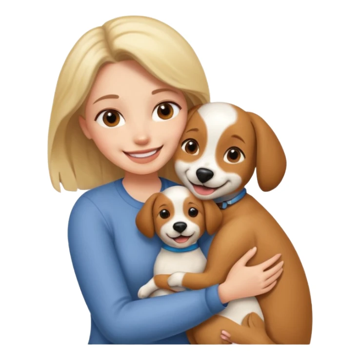 Woman hugging dog sticker