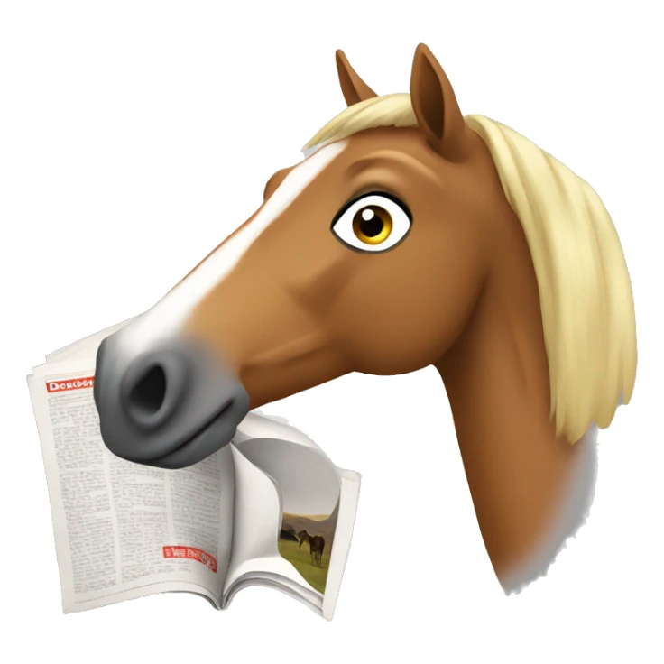 horse reading magazine sticker