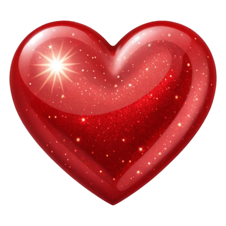 red glitter coração sticker