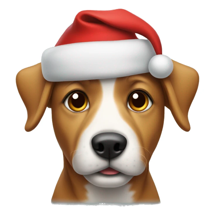 a dog with a christmas hat sticker