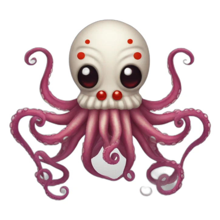 Scary clown octopus sticker