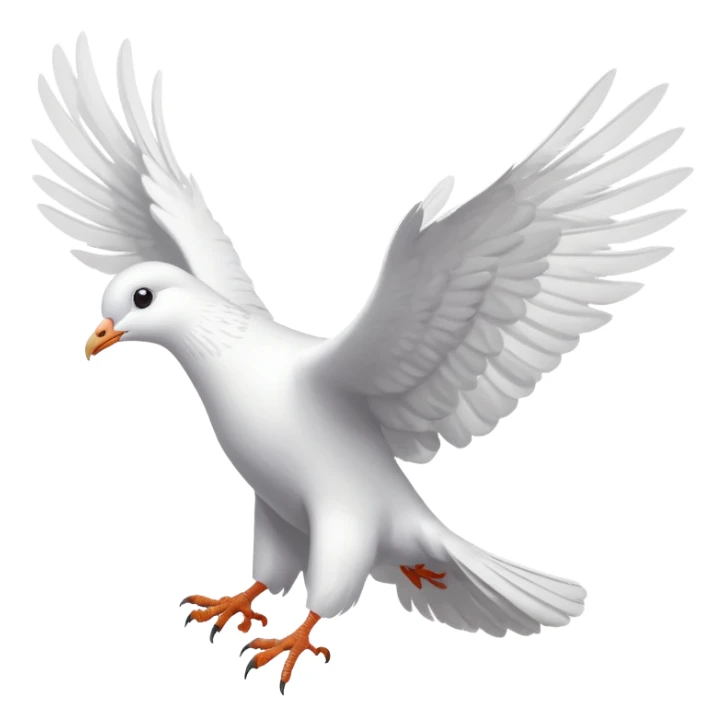 white pigeon flying from top sticker