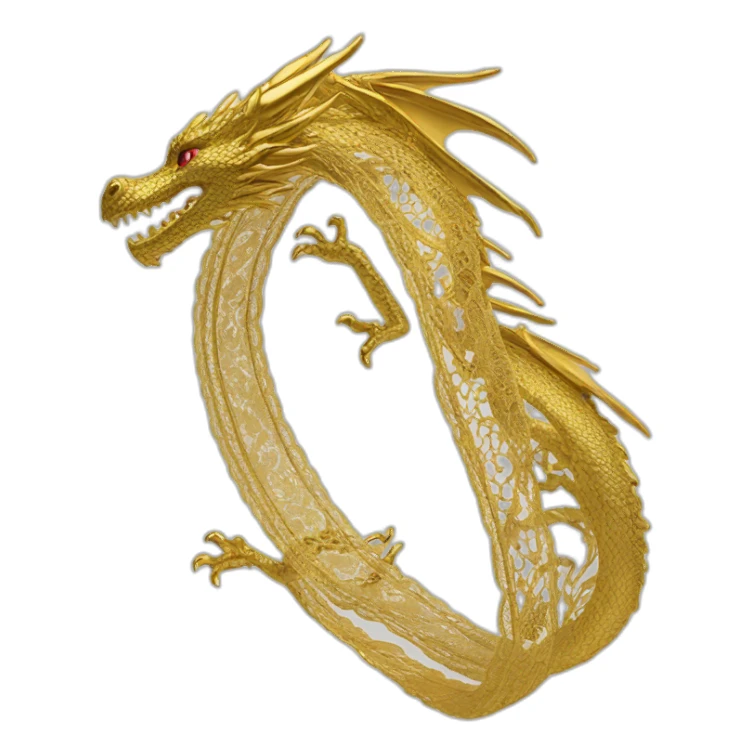 dragon cute lace gold sticker