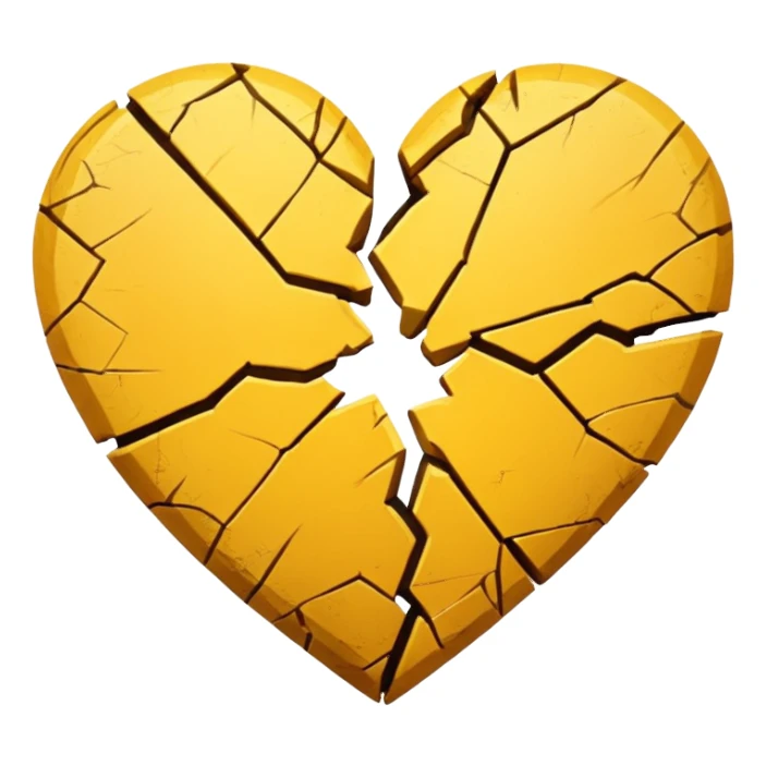Broken yellow heart sticker
