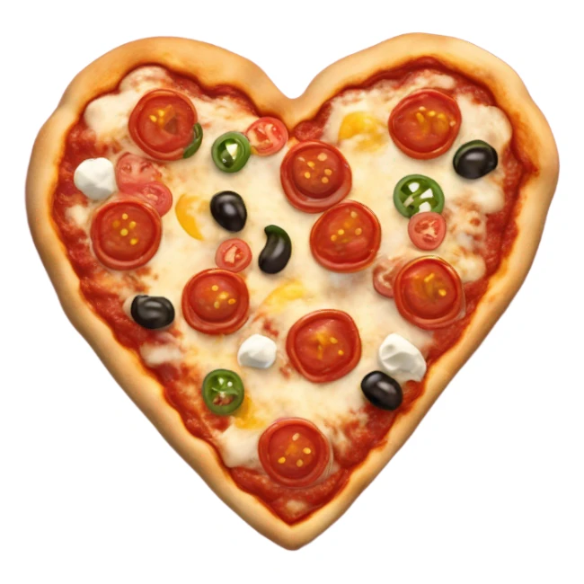 Heart pizza sticker