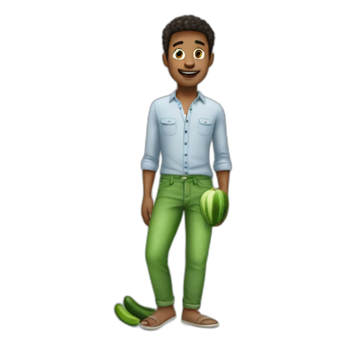 guy with cucumber in pants sticker