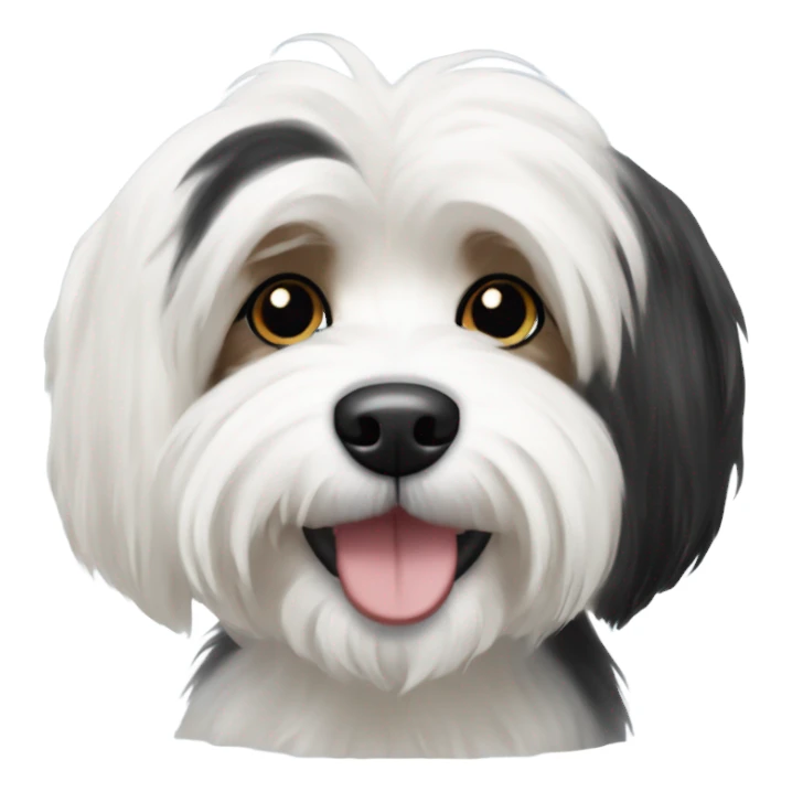 White and black havanese dog sticker