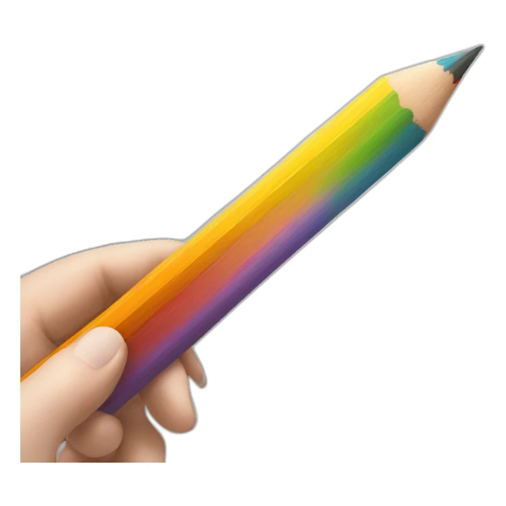 pencil painting a rainbow sticker