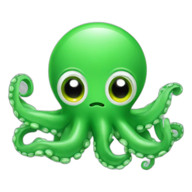 cute green octopus sticker