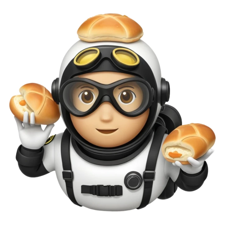 A dinner roll in scuba diving gear sticker