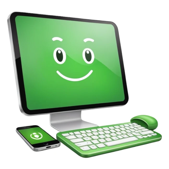 Un smartphone vert et un personal computer  sticker