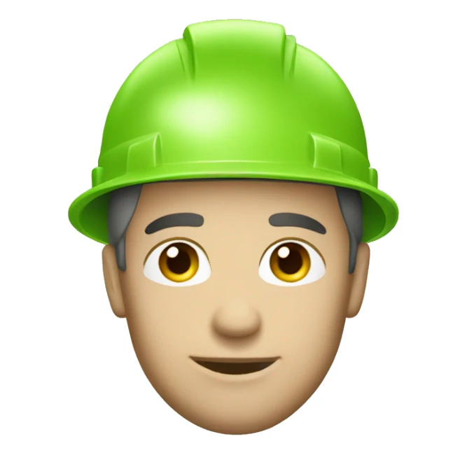 construction green hard hat helmet male sticker