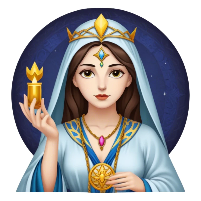Tarot Card with a high priestess on it sticker