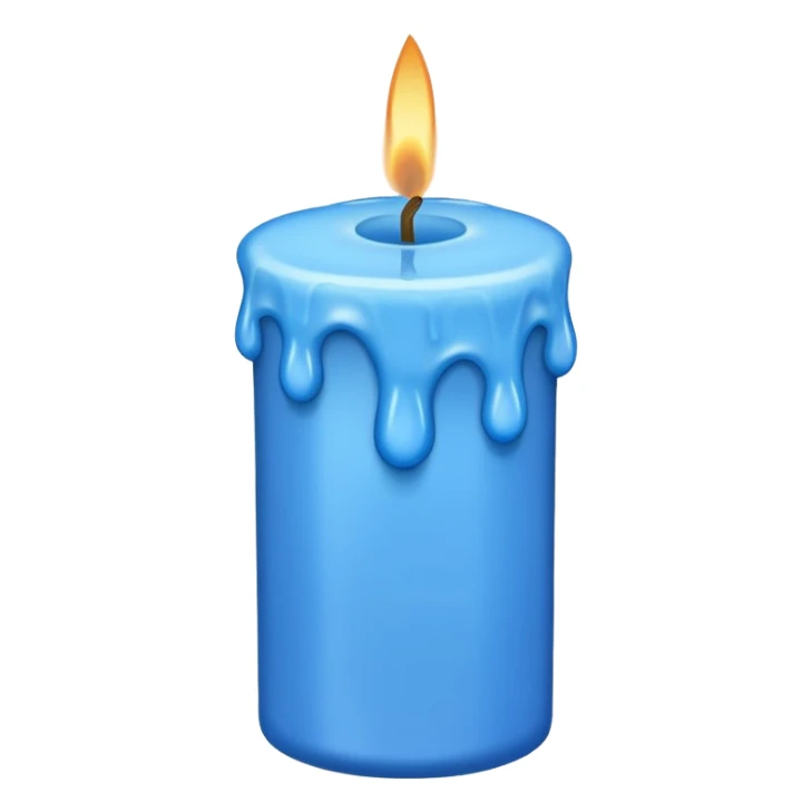 Dripping blue candle held diagonal wax dripping down sticker