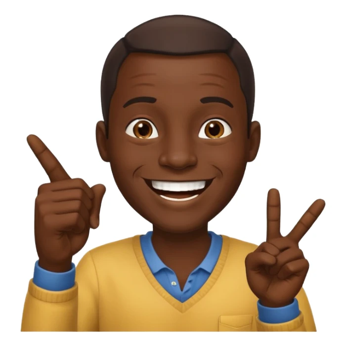 African man pointing and laughing sticker