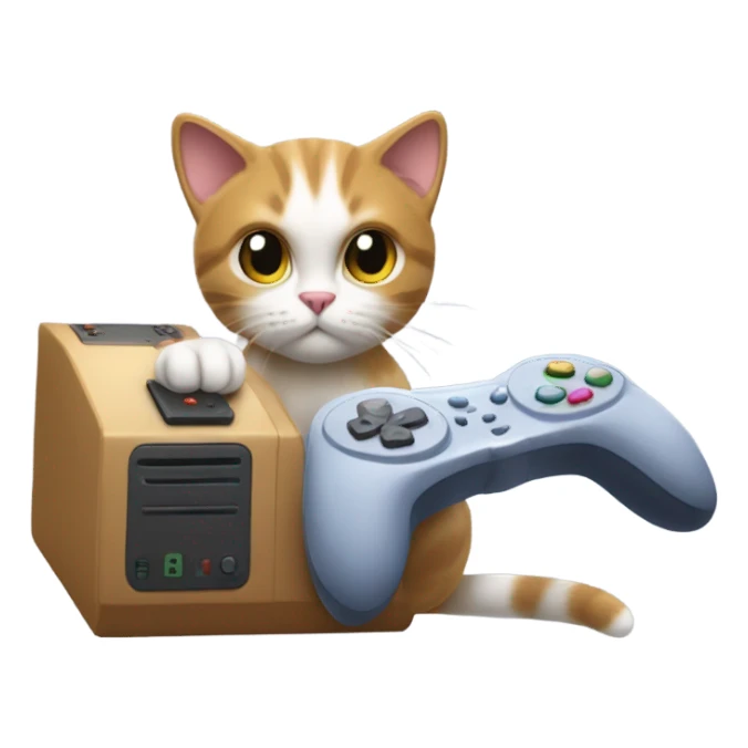 cat playing video games sticker