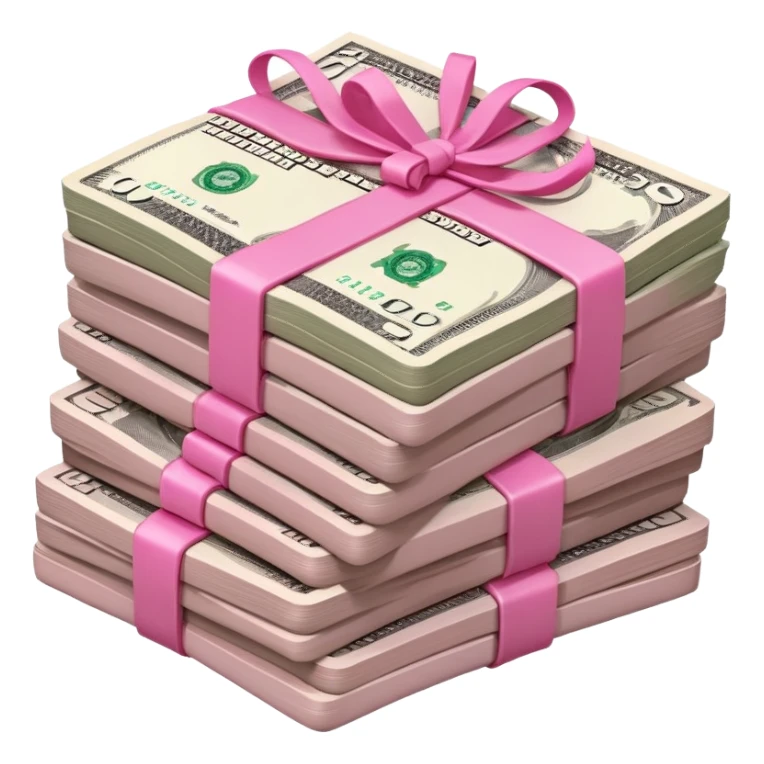 Money in pink sticker