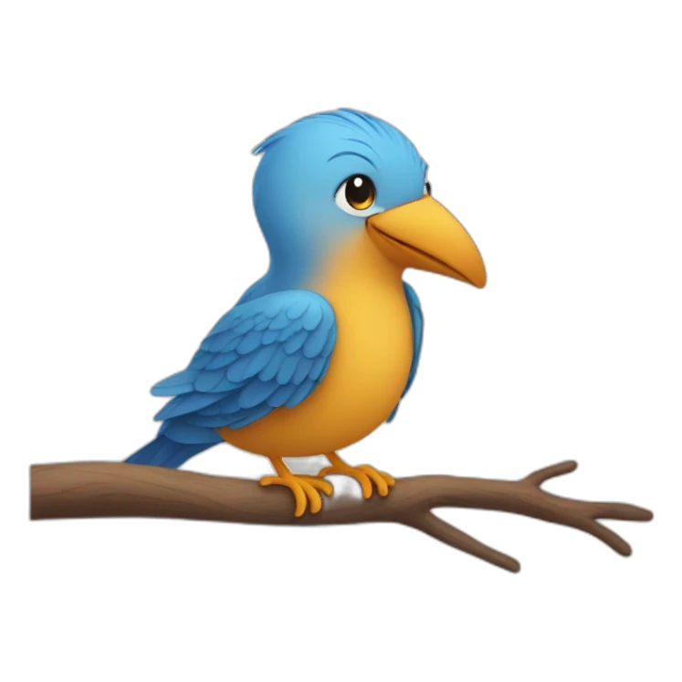 Bird gives a hug sticker