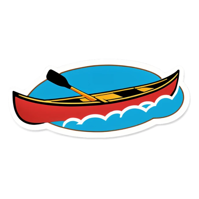 Canoe with paddles sticker