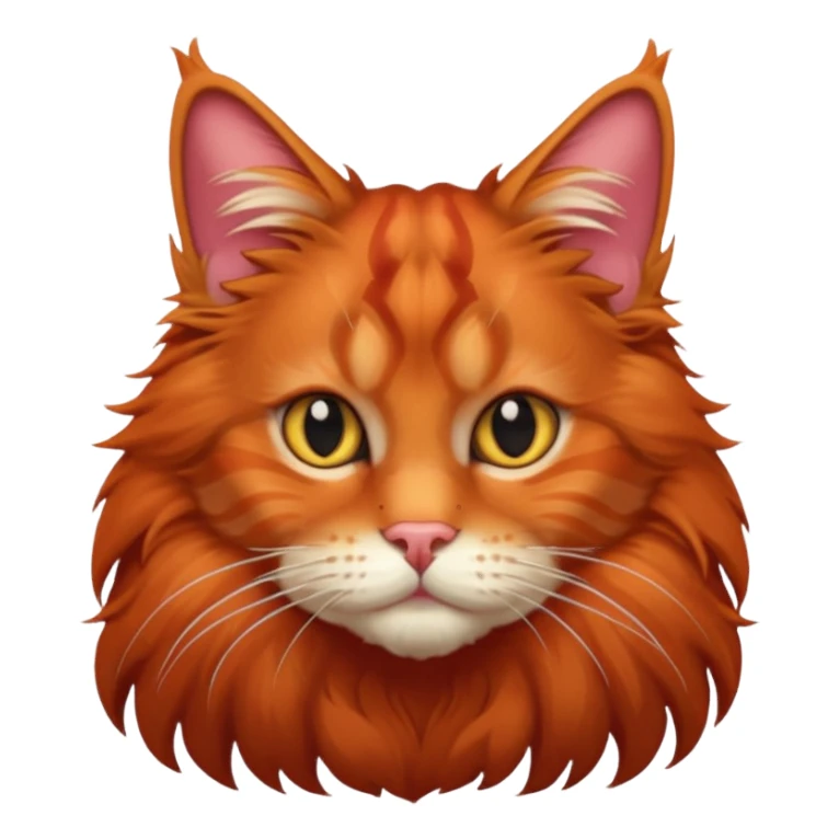 A red Maine Coon cat sticker