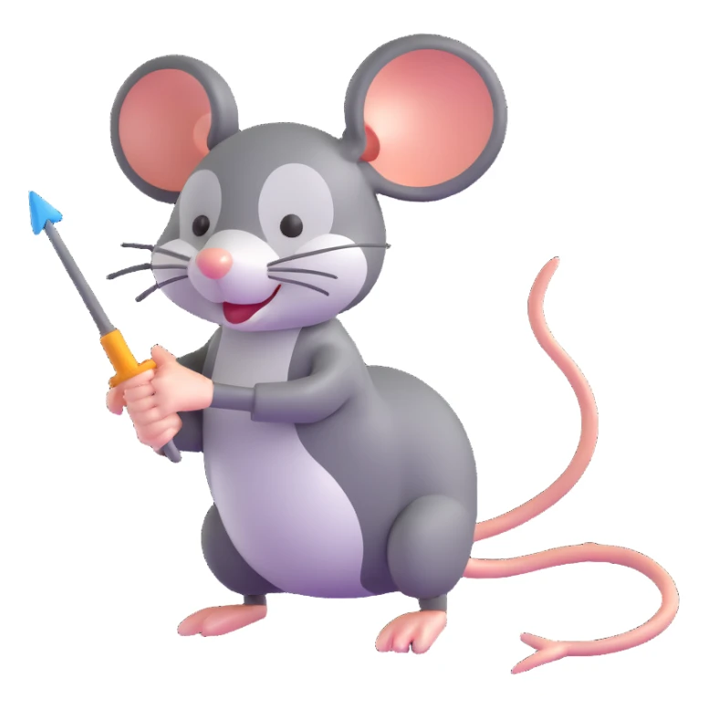 Cartoonish mouse arrow cursor clicking sticker