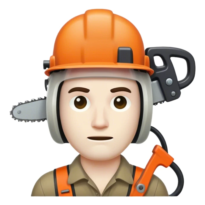Man with chainsaw as head sticker