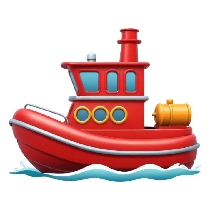 cute red tugboat sticker