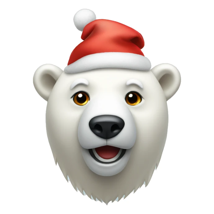 polar bear with christmas hat sticker