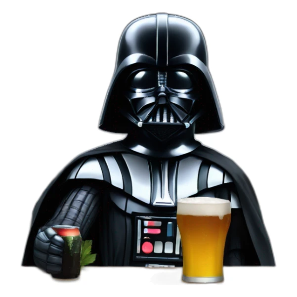 Darth vader drinking beer sticker